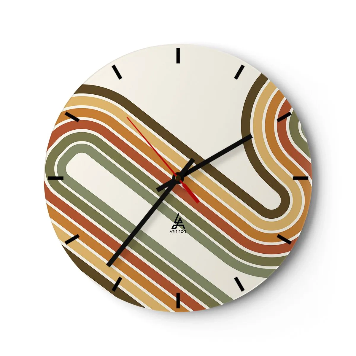 Wandklok - Klok - Zigzag naar het doel - 40x40 cm