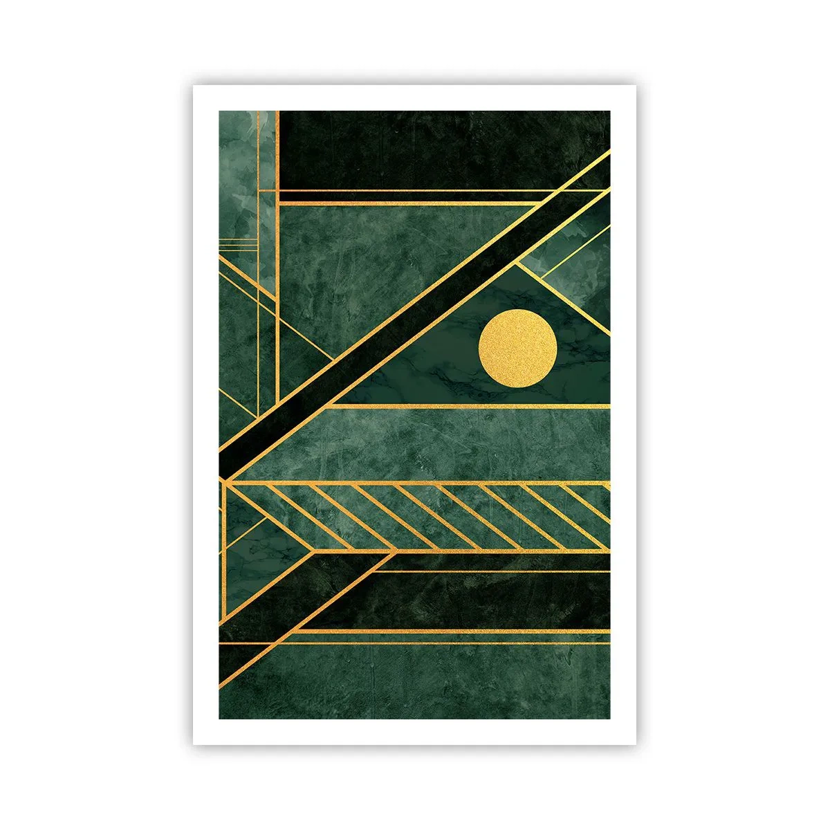 Poster - Dynamiek van goud en azuur - 61x91 cm