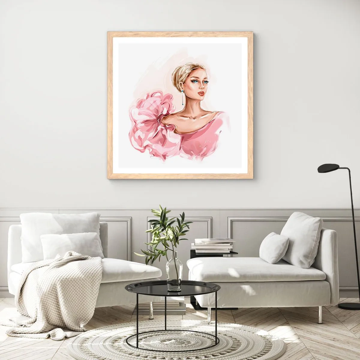 Een poster in een licht eiken lijst - Hoe geschilderd... - 50x50 cm