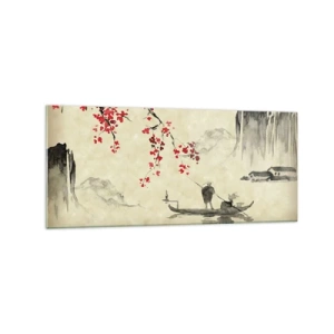 Schilderen op glas - In het land van de bloeiende kersenbomen - 120x50 cm