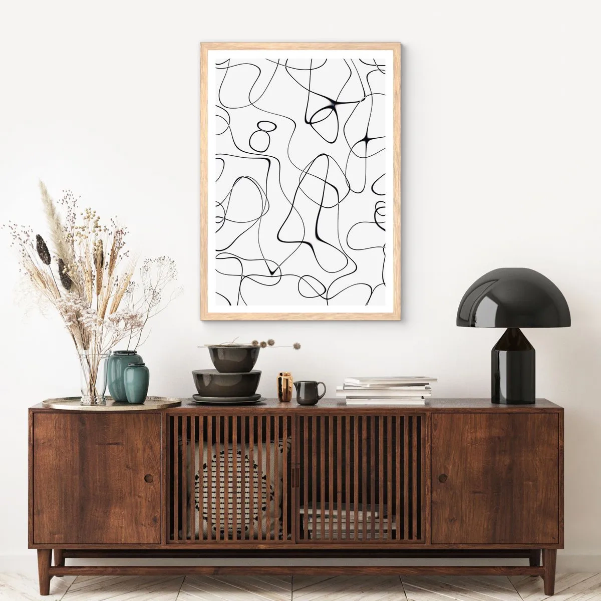 Een poster in een licht eiken lijst - Levenspaden, wisselvalligheden - 61x91 cm