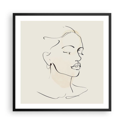 Poster in een zwarte lijst - Een bepaalde lijn - 60x60 cm