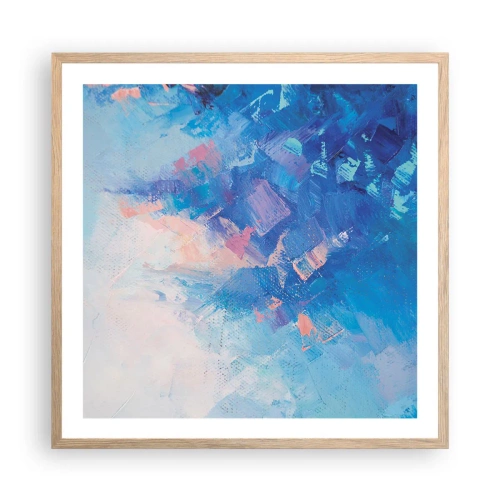 Een poster in een licht eiken lijst - Winter abstractie - 60x60 cm
