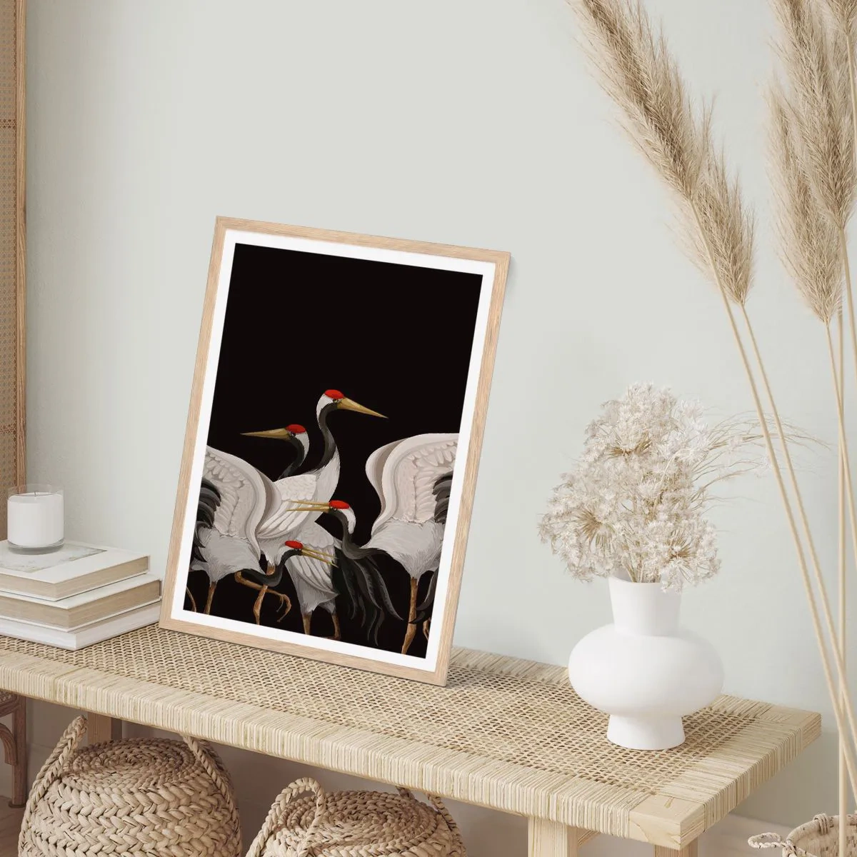 Een poster in een licht eiken lijst - Vogel spullen - 40x50 cm