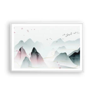 Poster in een witte lijst - Over de toppen - 91x61 cm