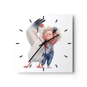 Wandklok - Klok - Een geweldige reisroute - 30x30 cm