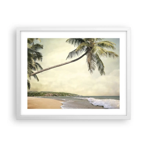 Poster in een witte lijst - Tropische droom - 50x40 cm