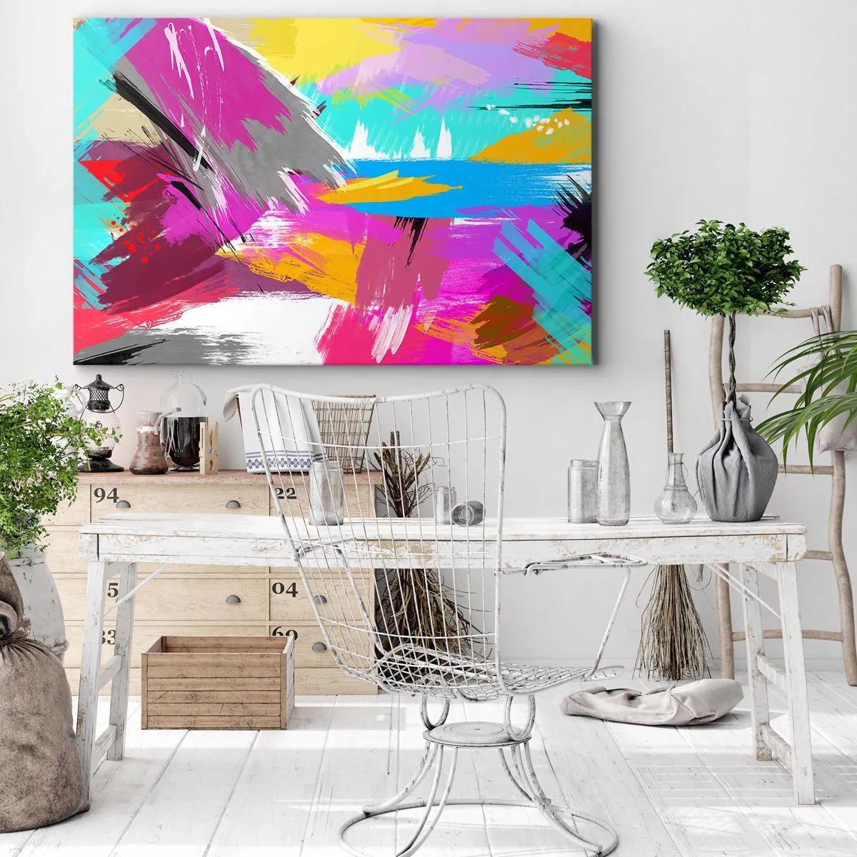 Schilderen op canvas - Man, man, man en weer man - 100x70 cm