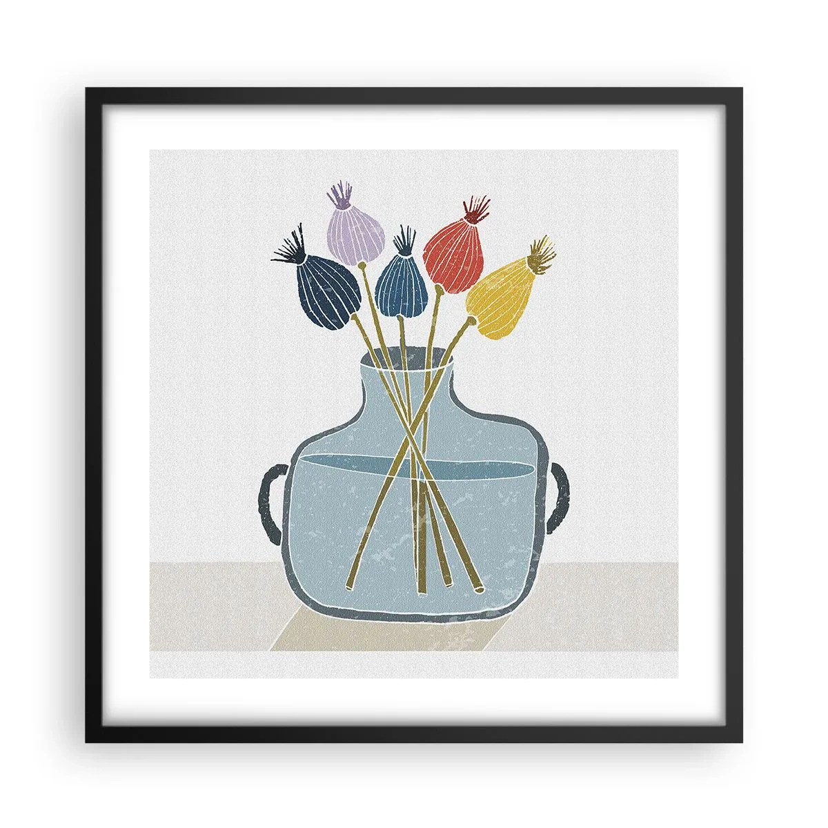 Poster in een zwarte lijst - Alsof hij met maanzaad heeft gezaaid - 50x50 cm