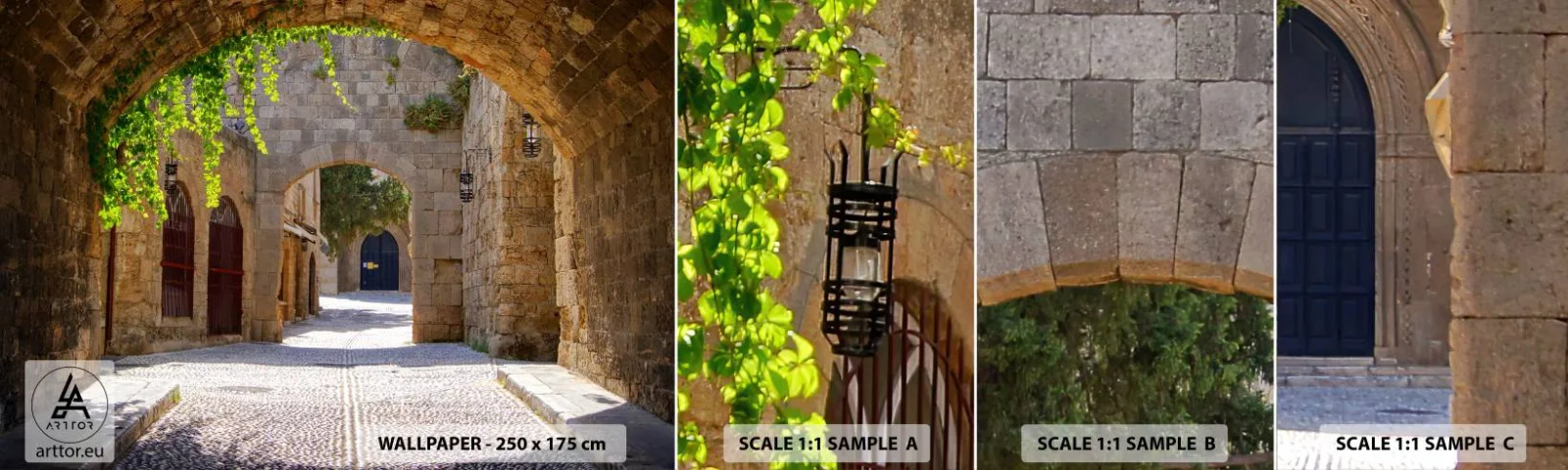 Fotobehang Monster Zelfklevend Deluxe Sticker - De optocht zal spoedig verschijnen - Architectuur, Stad, Steeg - 100x30 cm