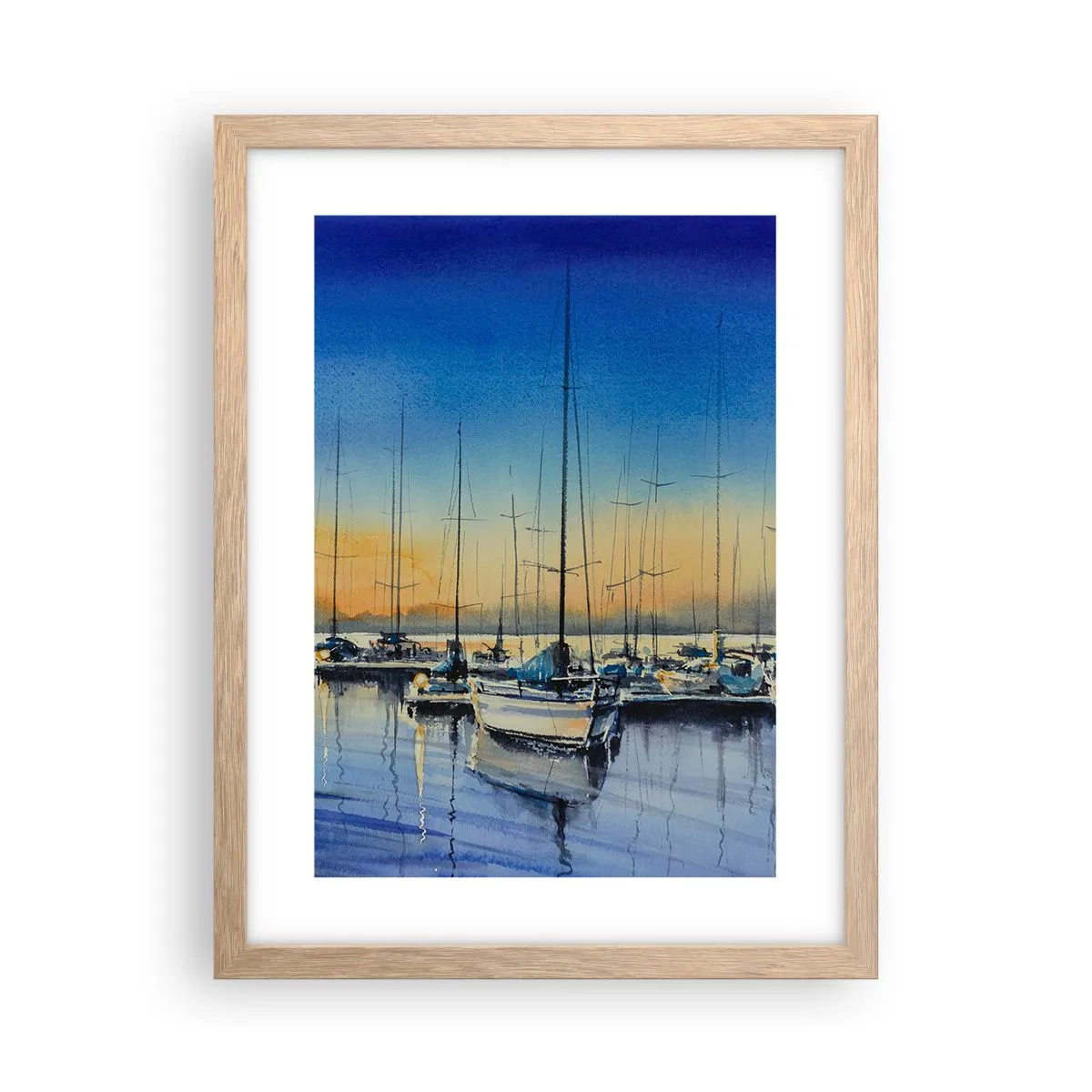 Een poster in een licht eiken lijst - Einde van een goede dag - 30x40 cm