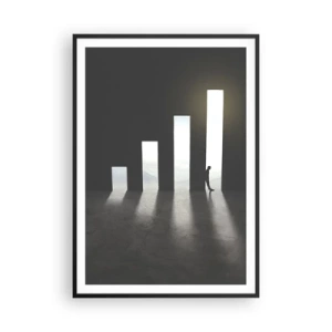 Poster in een zwarte lijst - Succes - impressie - 70x100 cm