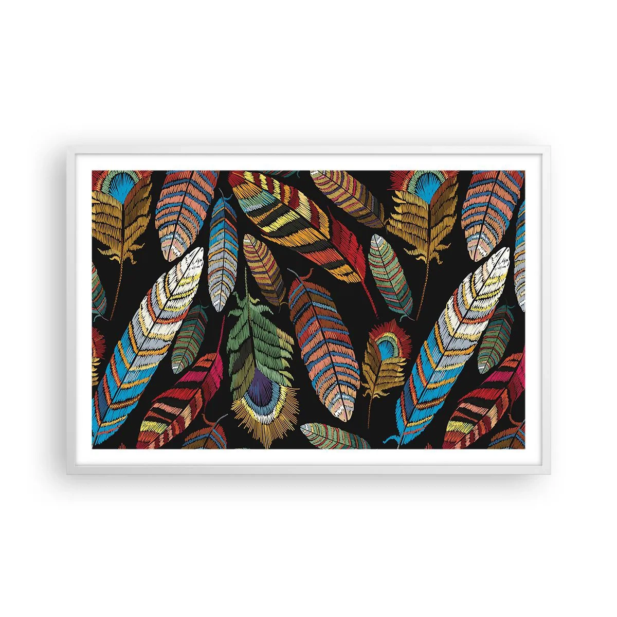 Poster in een witte lijst - Het vogelcarnaval - 91x61 cm