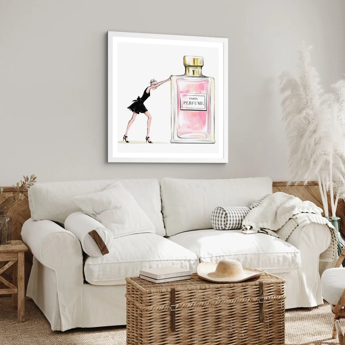 Poster in een witte lijst - De essentie van vrouwelijkheid - 50x50 cm