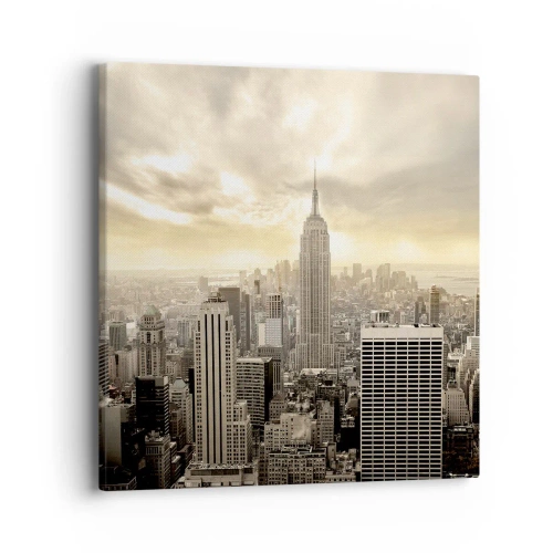 Schilderen op canvas - New York geweven van grijs - 40x40 cm