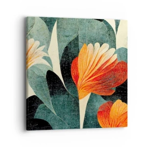 Schilderen op canvas - De hitte van de tropen en de koelte van het groen - 40x40 cm