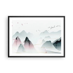 Poster in een zwarte lijst - Over de toppen - 70x50 cm