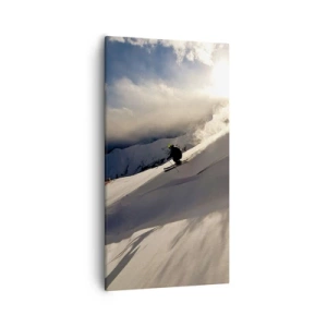 Schilderen op canvas - Berguitdaging genomen - 55x100 cm