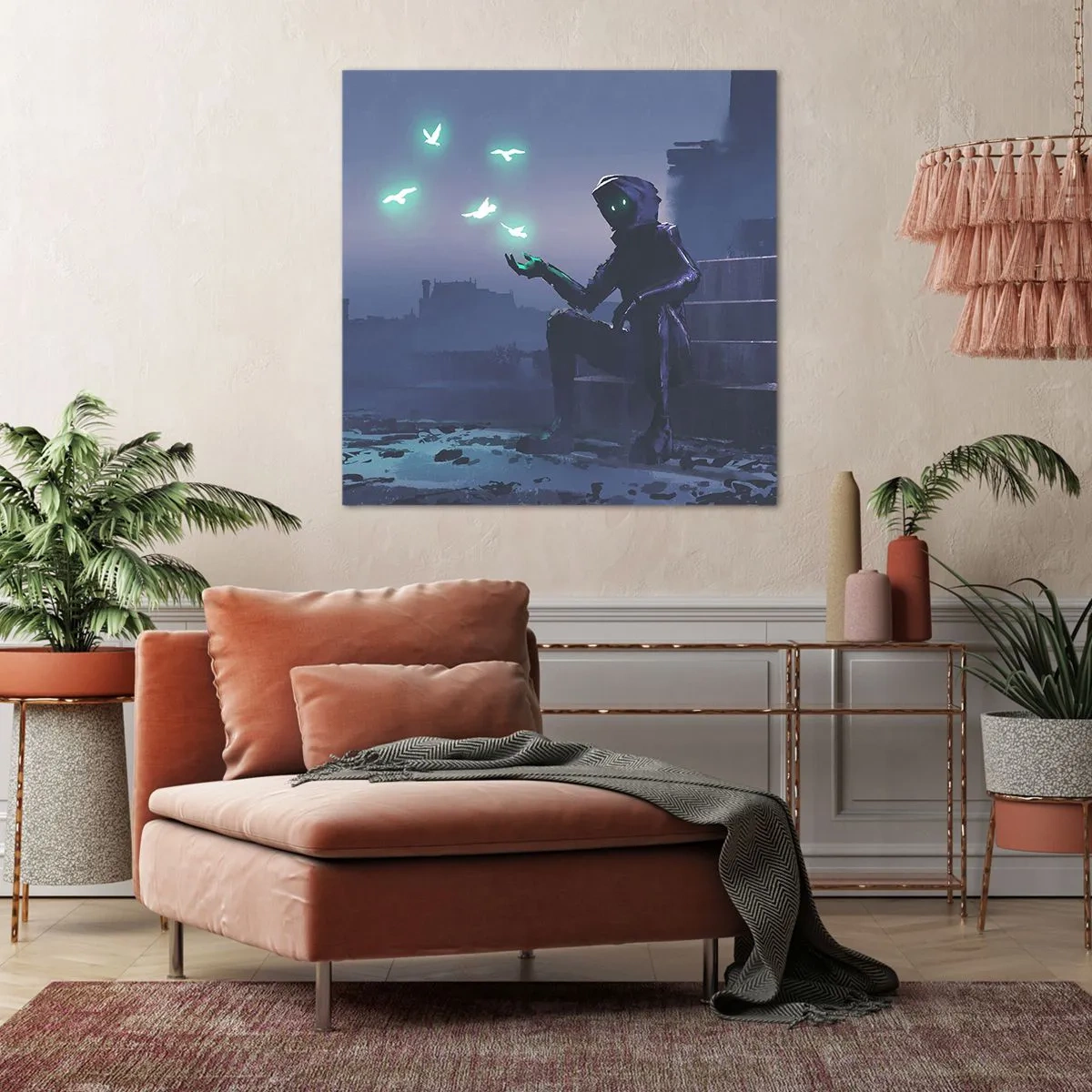 Schilderen op canvas - Het leven komt terug - 30x30 cm