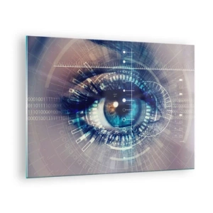 Schilderen op glas - Een digitaal oog met een futuristisch technologie- en datathema - 70x50cm - Je denkt dat je me kent - Moderne wanddecoratie voor woonkamer en slaapkamer ARTTOR