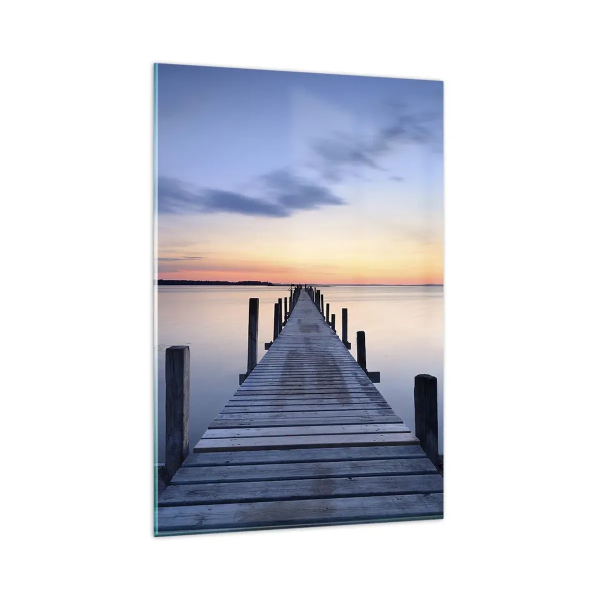 Schilderen op glas - De rust van een serene schemering - 80x120 cm