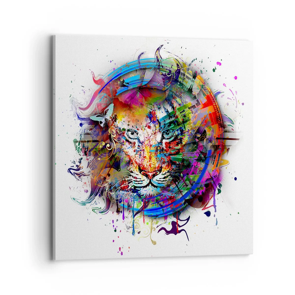 Schilderen op canvas - Het schuilt achter een regenboogsluier - 70x70 cm