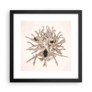 Poster in een zwarte lijst - Bloeiend in dans - 30x30 cm