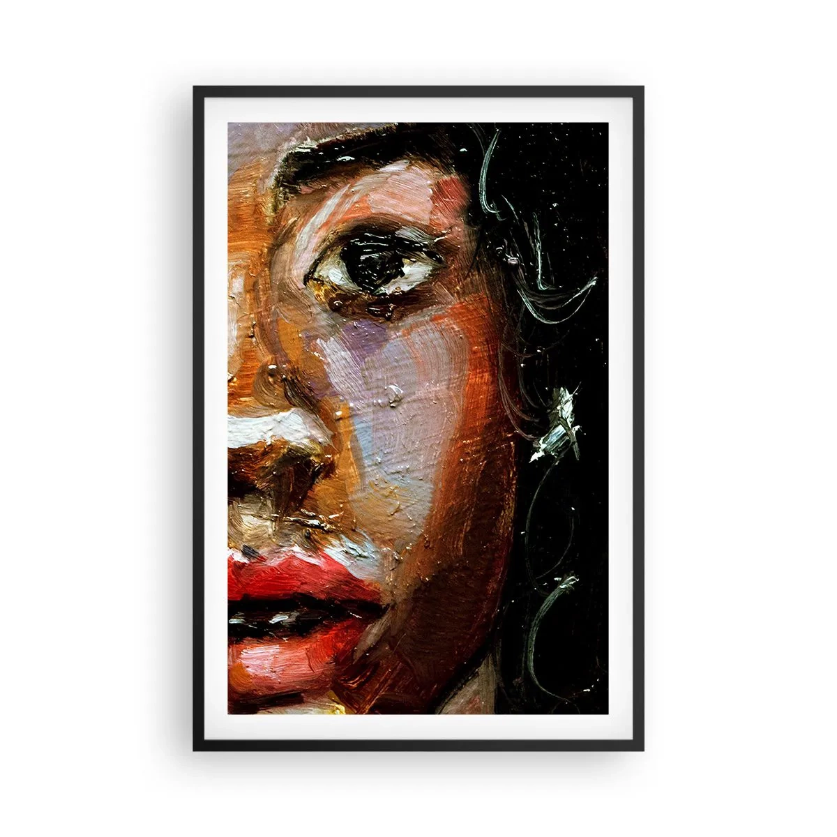 Poster in een zwarte lijst - Zwart en gloed - 61x91 cm