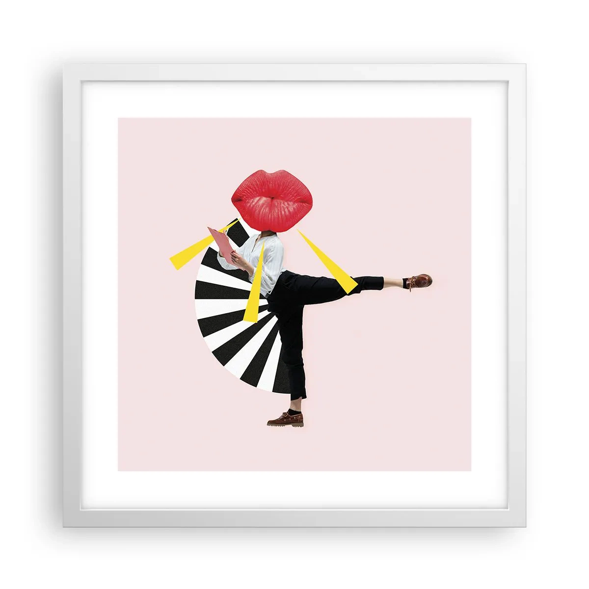 Poster in een witte lijst - Surrealistische pop-art - 40x40 cm