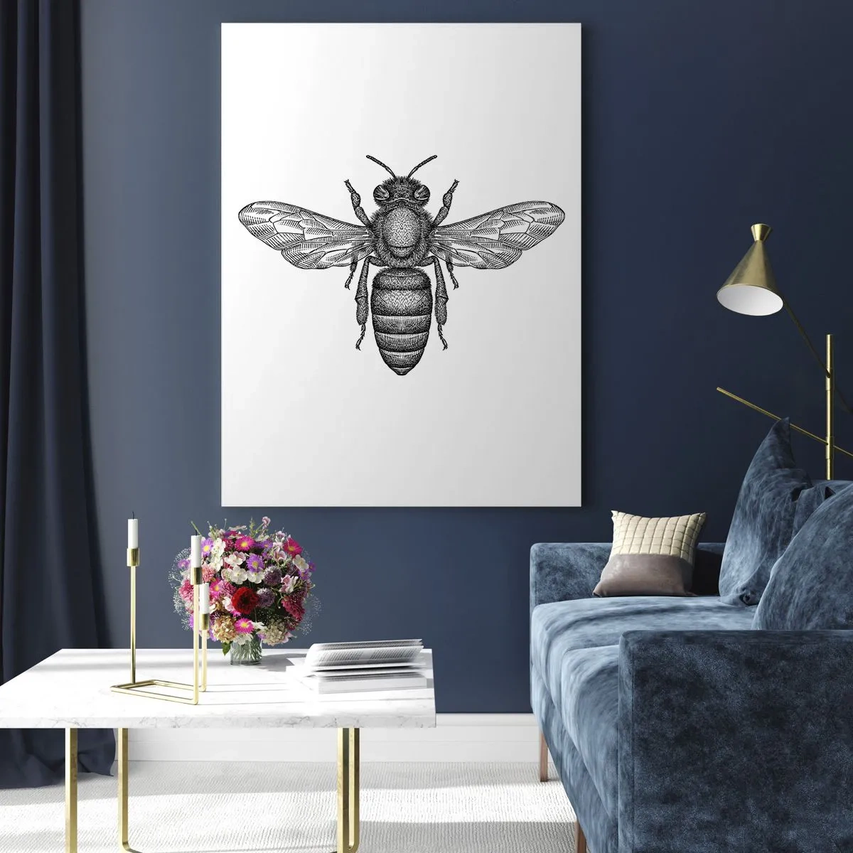 Schilderen op glas - Insectenportret - 50x70 cm