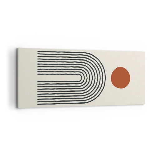 Schilderen op canvas - Magnetisme van vormen en kleuren - 100x40 cm