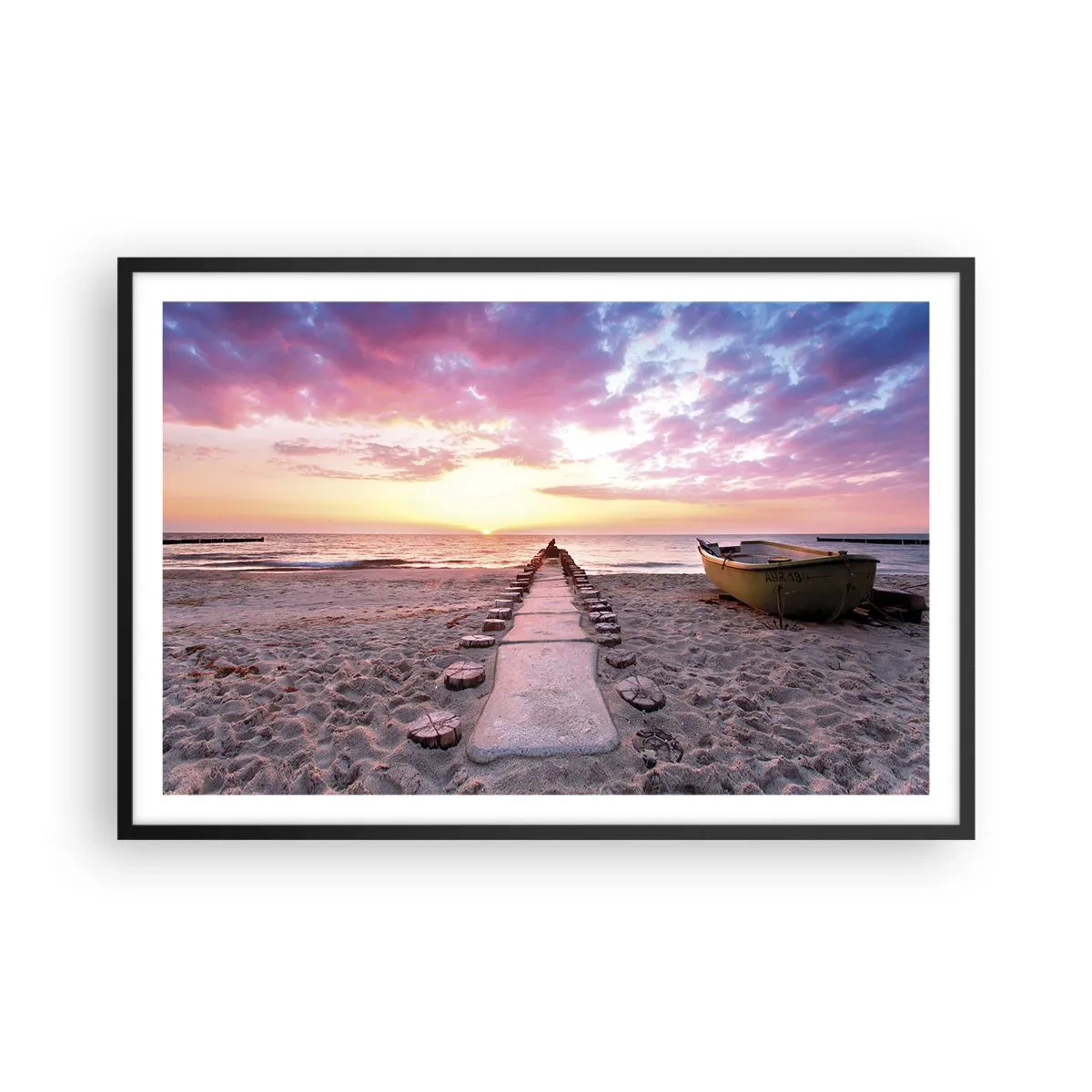 Poster in een zwarte lijst - Een moment van diepe ervaring - 91x61 cm