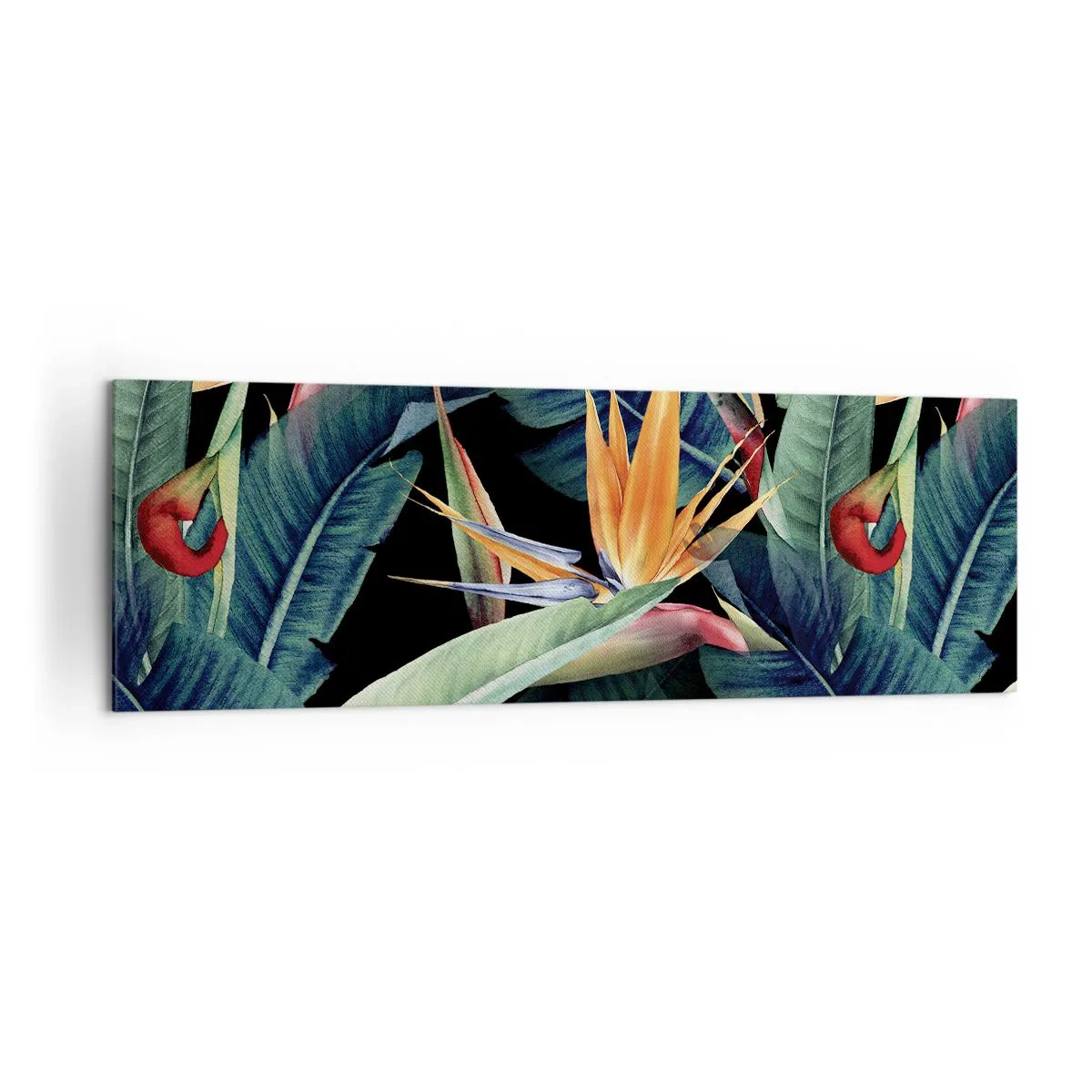 Schilderen op canvas - Vlammende bloemen van de tropen - 160x50 cm