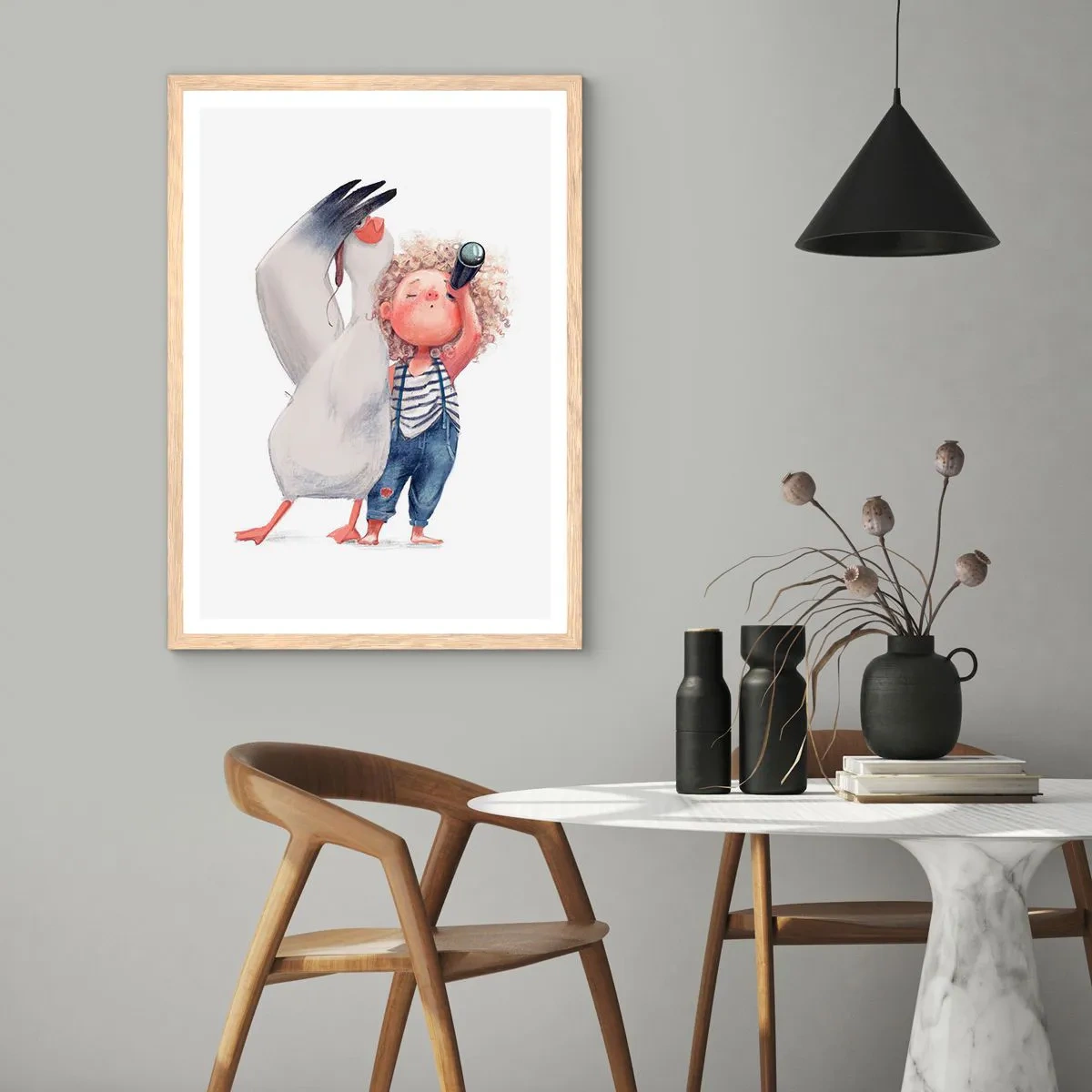 Een poster in een licht eiken lijst - Een geweldige reisroute - 30x40 cm