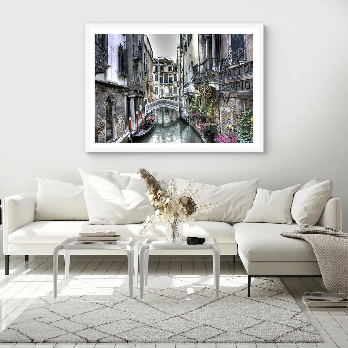 Poster in een witte lijst - Eeuwenlang in stille reflectie - 100x70 cm