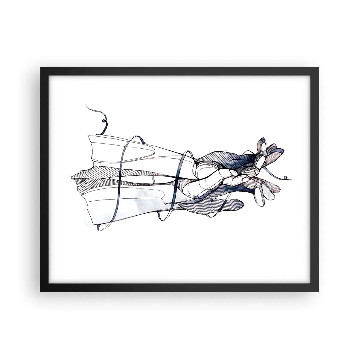 Poster in een zwarte lijst - Touch-studie - 50x40 cm