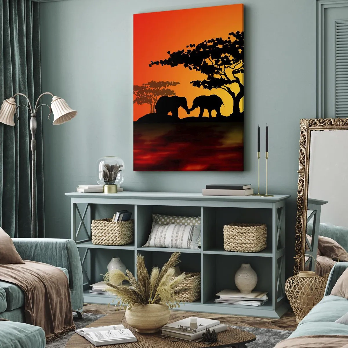 Schilderen op canvas - Ontmoeting in de savanne - 50x70 cm