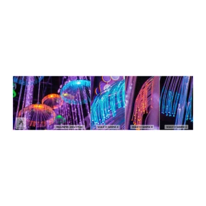Fotobehang Monster Premium Sand - Lichte fontein - Neon, Lichten, Luminantie - 100x30 cm