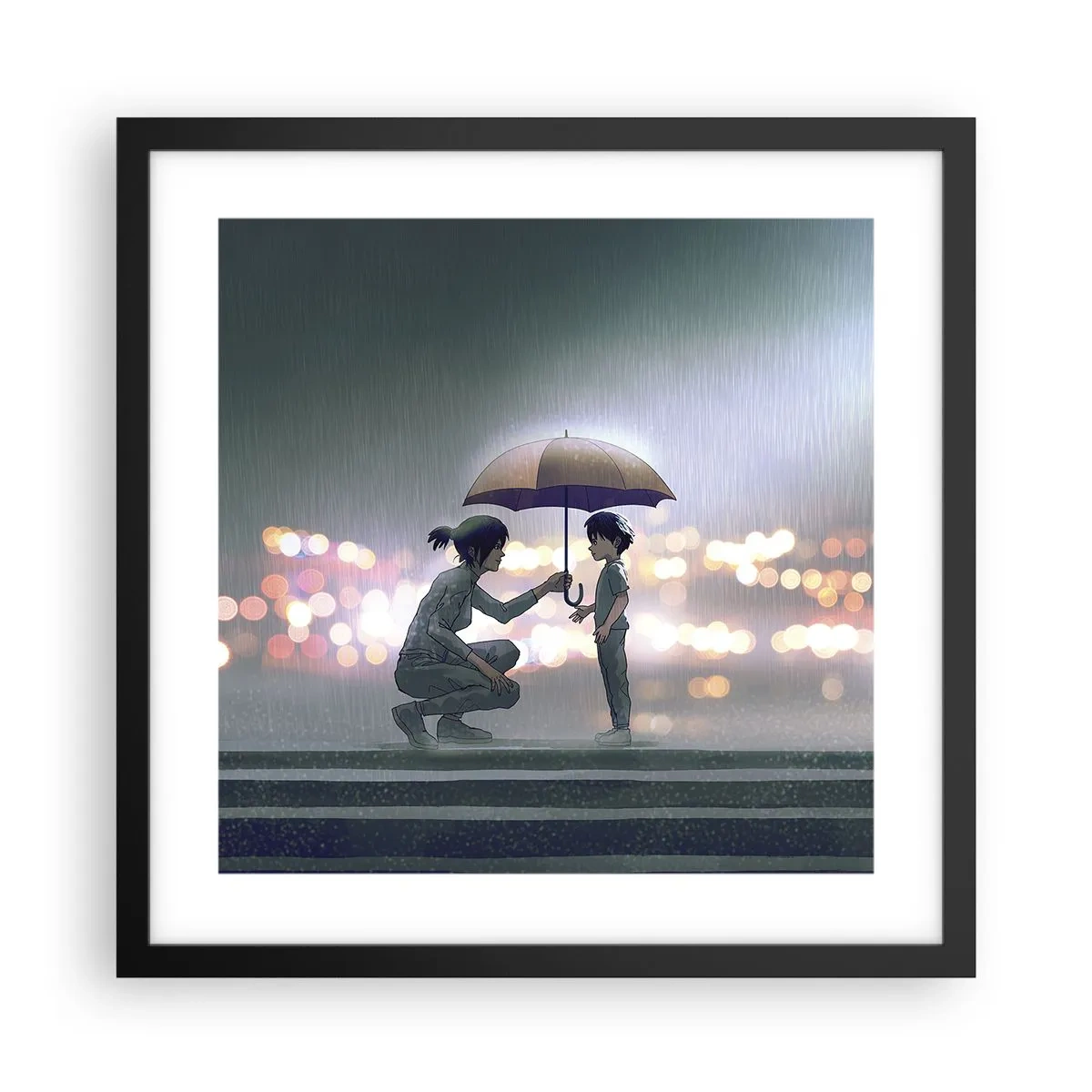 Poster in een zwarte lijst - En het is goed nu - 40x40 cm