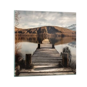 Schilderen op glas - Landschap in stilte - 70x70 cm