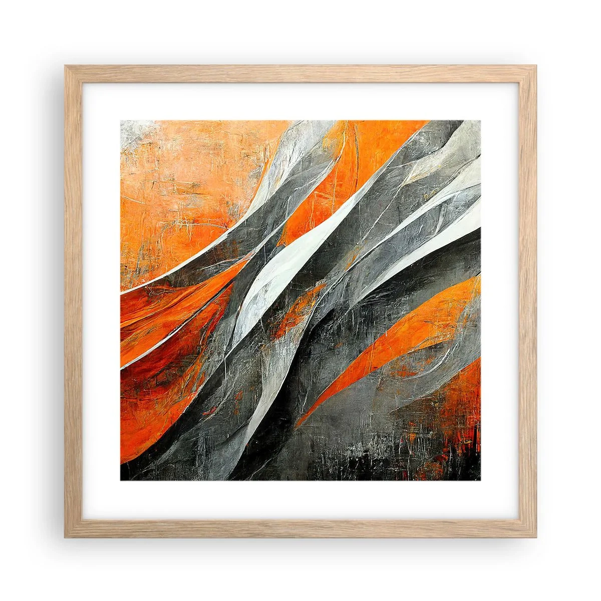 Een poster in een licht eiken lijst - Hitte en koude - 40x40 cm