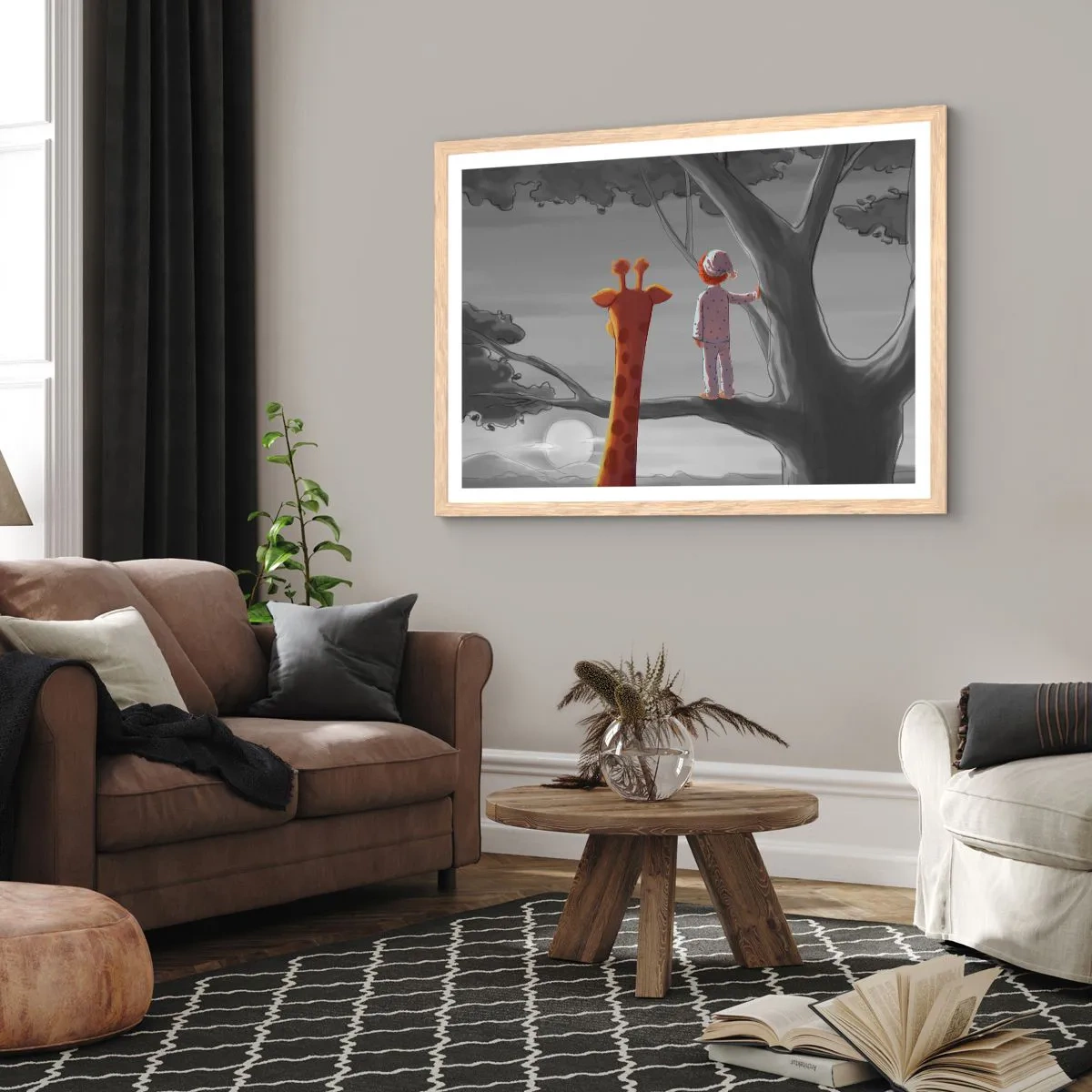 Een poster in een licht eiken lijst - Dit gebeurt echt - 91x61 cm