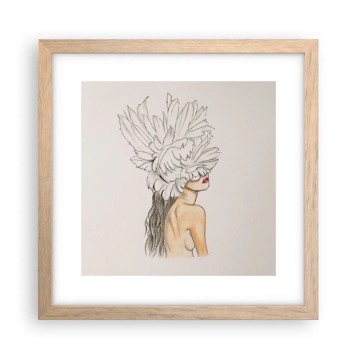 Een poster in een licht eiken lijst - gekroonde schoonheid - 30x30 cm
