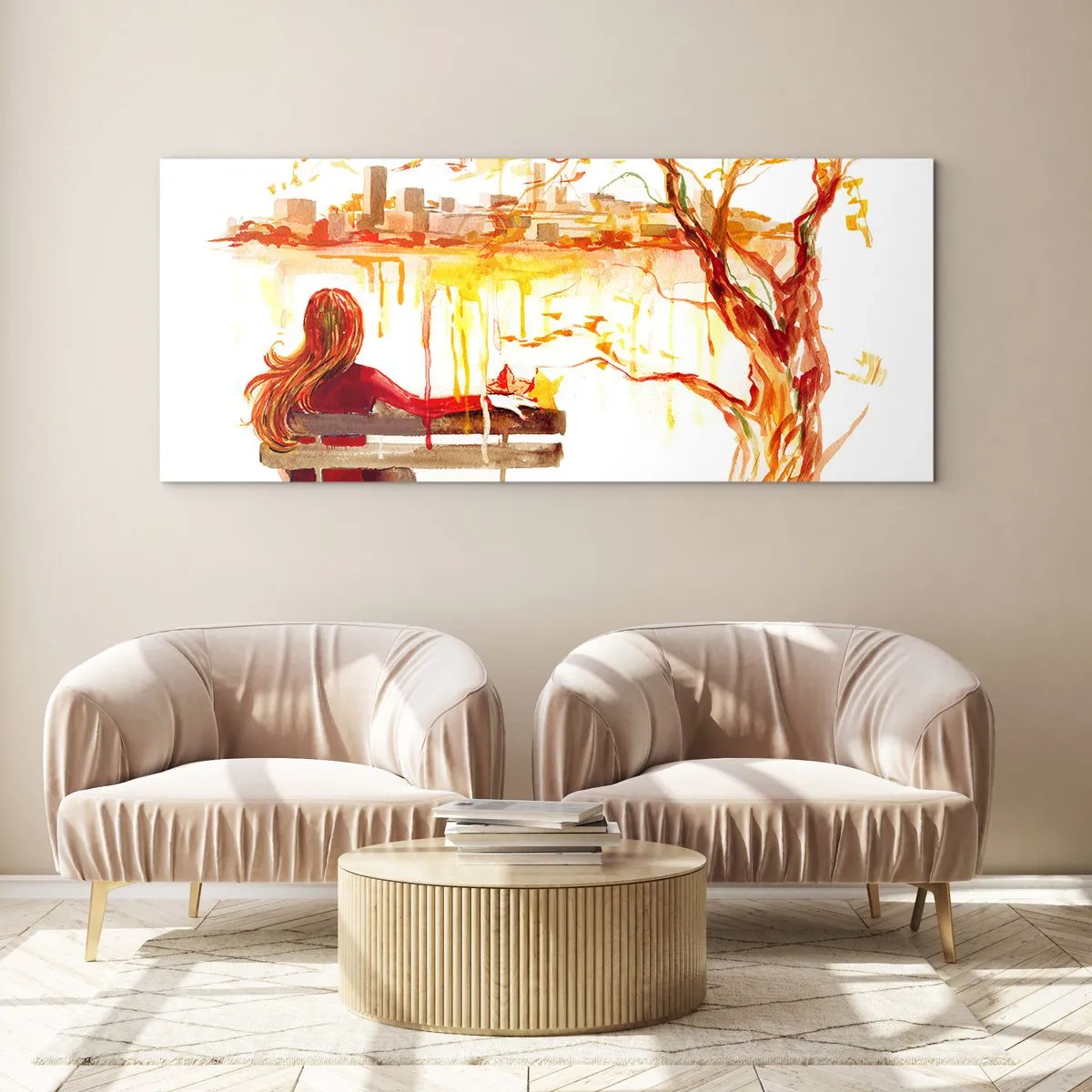 Schilderen op glas - Een moment van bezinning - 100x40 cm