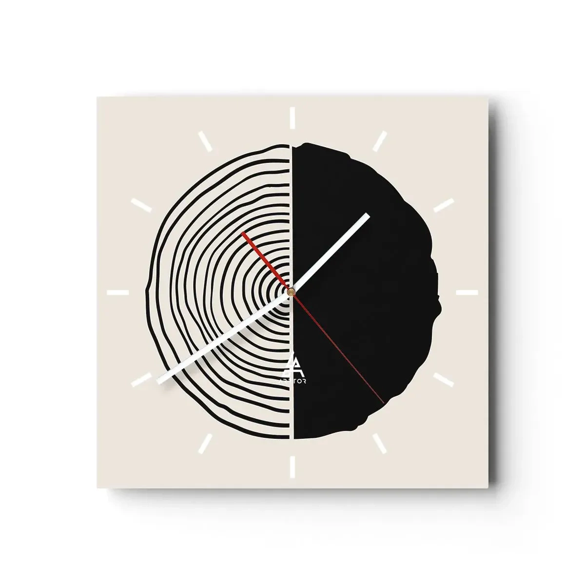 Wandklok - Klok - Half om half - 40x40 cm