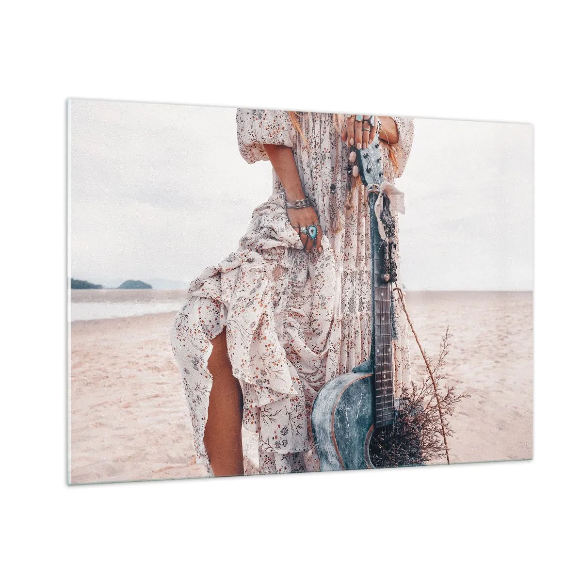 Schilderen op glas - Kinderen bloemen onderweg - 100x70 cm