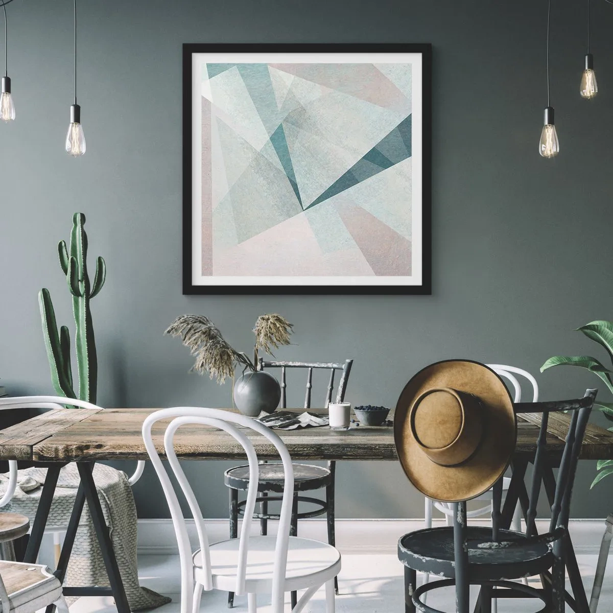 Poster in een zwarte lijst - Makkelijk maar dynamisch - 60x60 cm