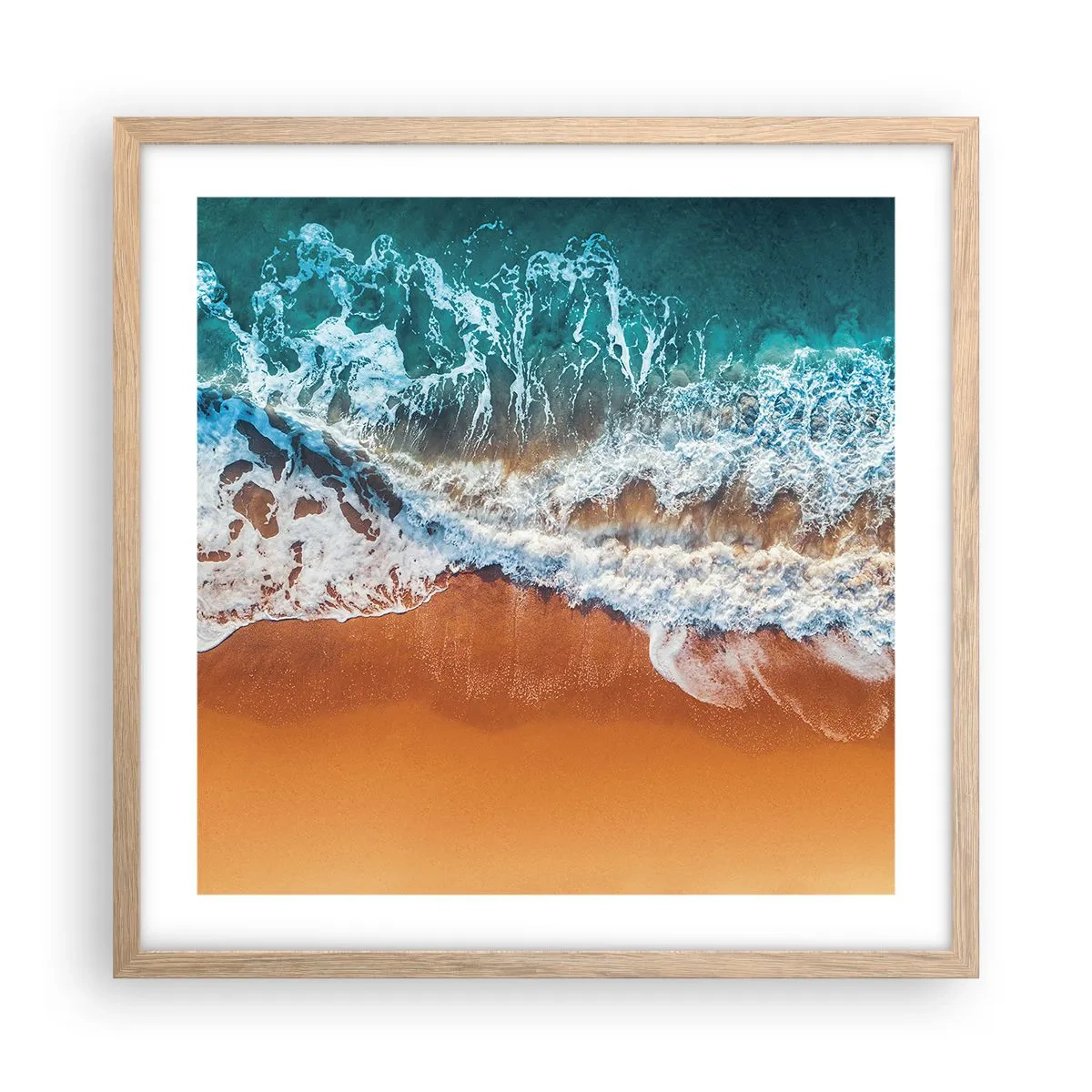 Een poster in een licht eiken lijst - Altijd hand in hand - 50x50 cm