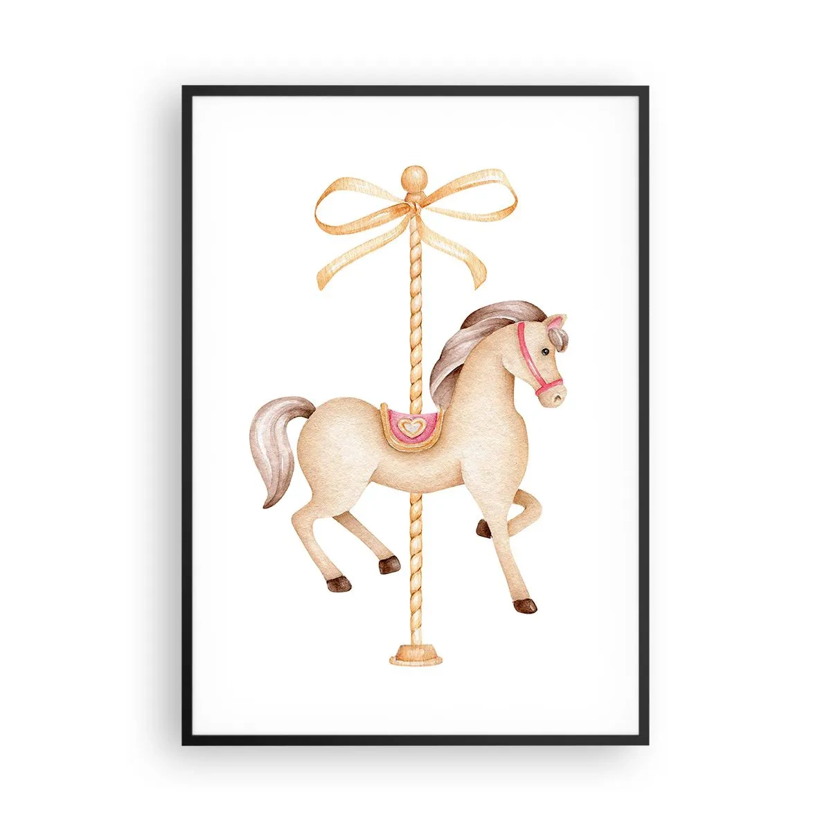 Poster in een zwarte lijst - Een sierlijke draf - 70x100 cm