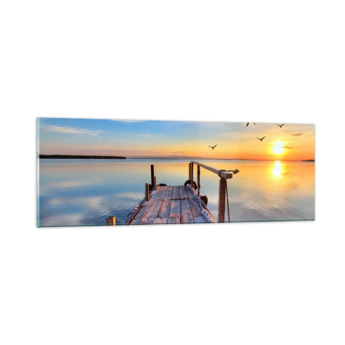 Schilderen op glas - Loop recht naar de zon - 90x30 cm